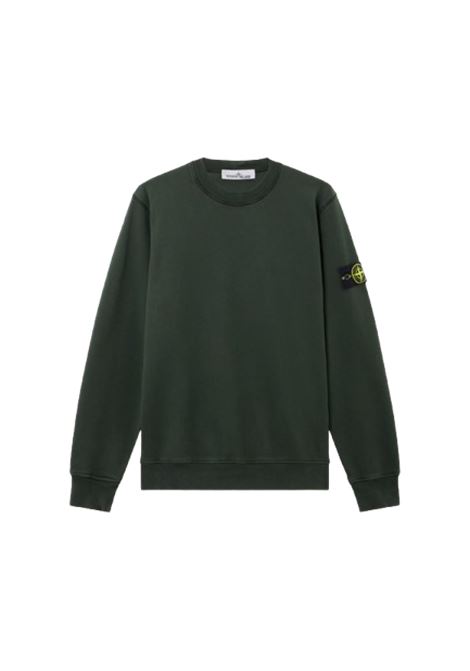 brushed organic cotton fleece sweatshirt man juniper STONE ISLAND | K2S15 6100060 S0051V005E